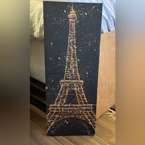 Paris France Eiffel Tower Painting - Canvas Print Mounted on Wooden Frame